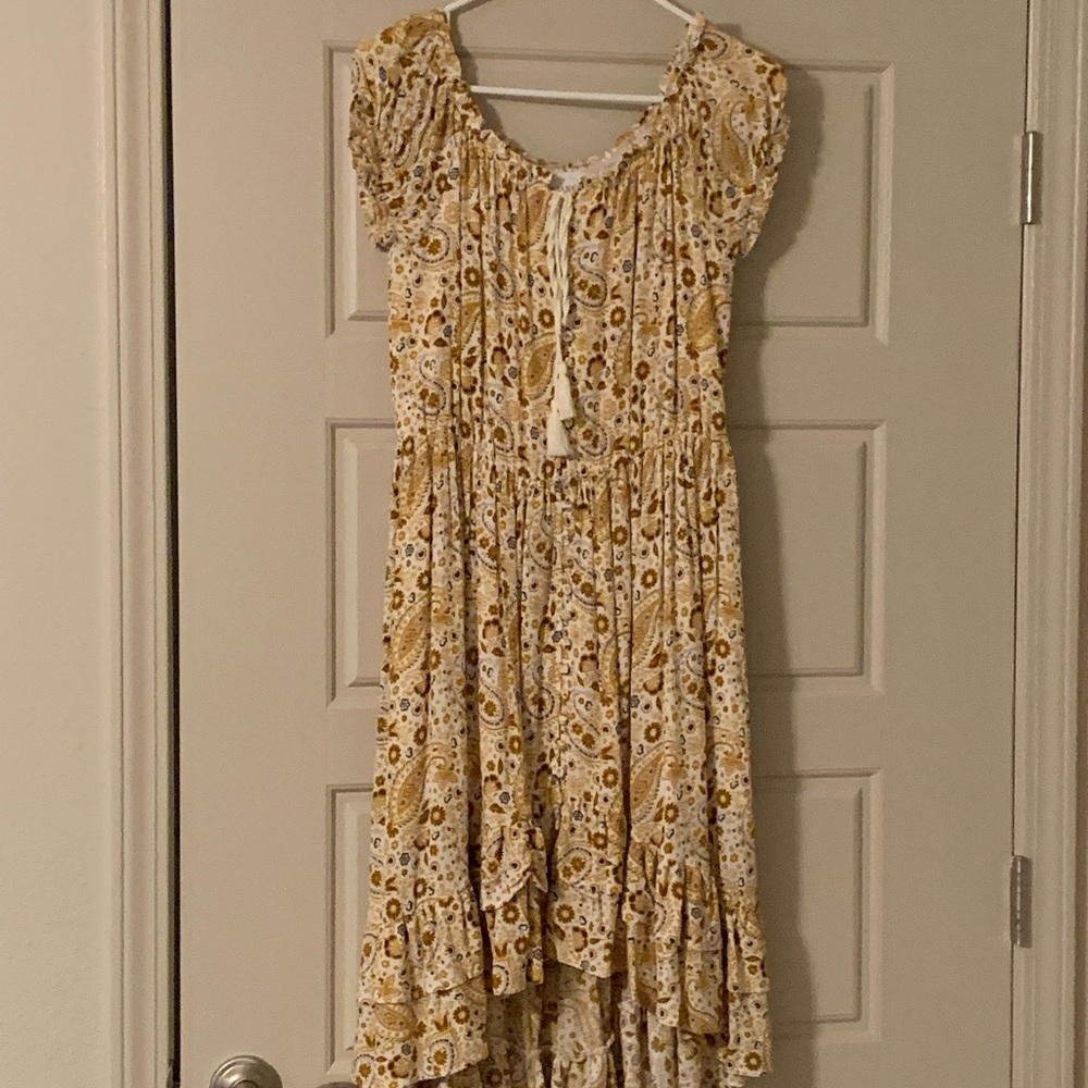 Shyanne Yellow Paisley High-low dress